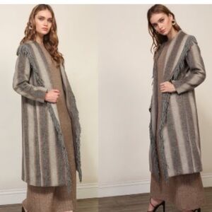 Line & Dot - LINDA FRINGE COAT WITH GRADIRNT STRIPE